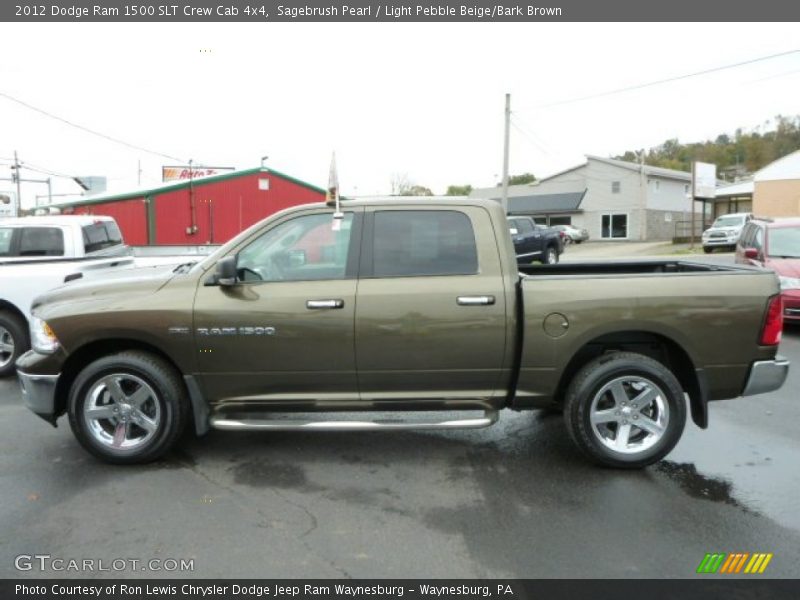 Sagebrush Pearl / Light Pebble Beige/Bark Brown 2012 Dodge Ram 1500 SLT Crew Cab 4x4