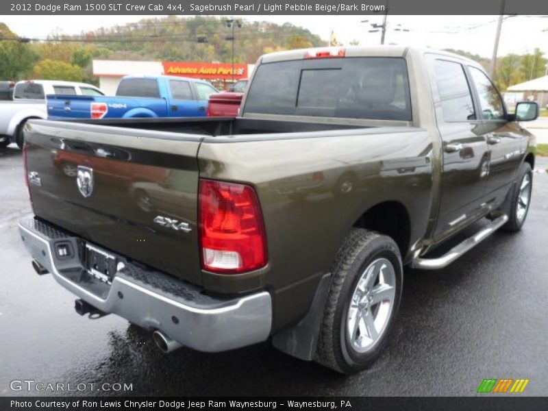 Sagebrush Pearl / Light Pebble Beige/Bark Brown 2012 Dodge Ram 1500 SLT Crew Cab 4x4