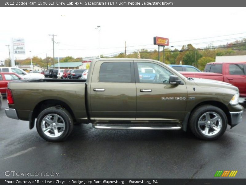 Sagebrush Pearl / Light Pebble Beige/Bark Brown 2012 Dodge Ram 1500 SLT Crew Cab 4x4