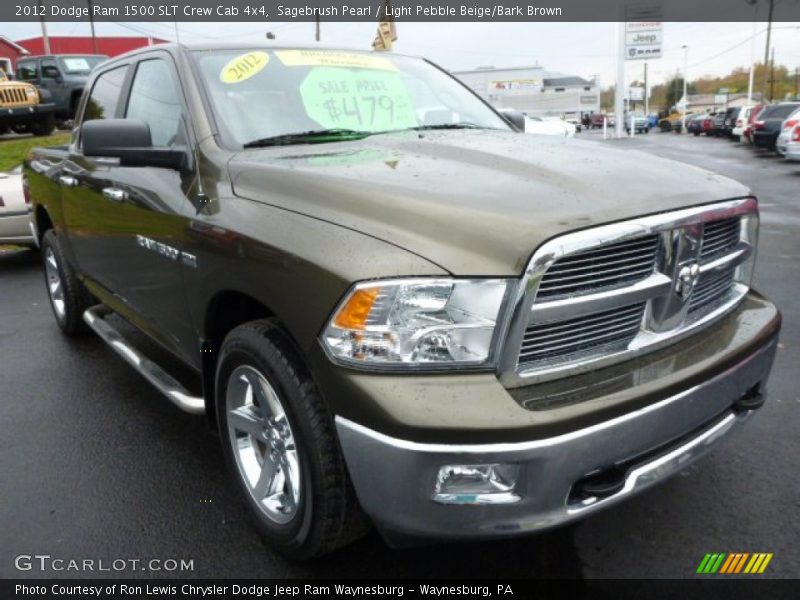 Sagebrush Pearl / Light Pebble Beige/Bark Brown 2012 Dodge Ram 1500 SLT Crew Cab 4x4