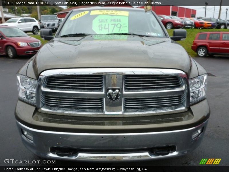Sagebrush Pearl / Light Pebble Beige/Bark Brown 2012 Dodge Ram 1500 SLT Crew Cab 4x4