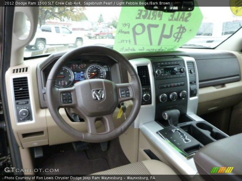 Sagebrush Pearl / Light Pebble Beige/Bark Brown 2012 Dodge Ram 1500 SLT Crew Cab 4x4