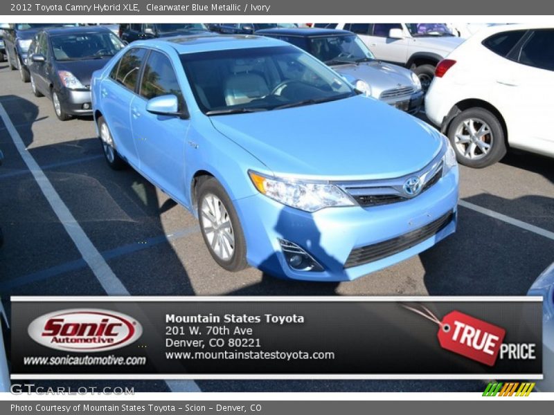Clearwater Blue Metallic / Ivory 2012 Toyota Camry Hybrid XLE