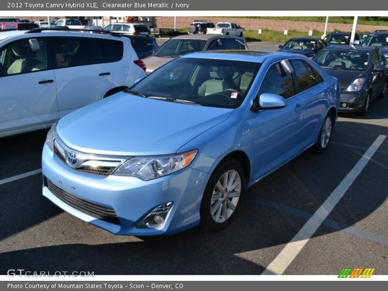 Clearwater Blue Metallic / Ivory 2012 Toyota Camry Hybrid XLE