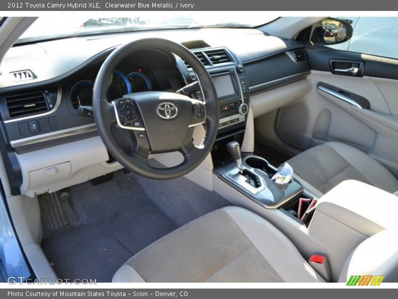 Clearwater Blue Metallic / Ivory 2012 Toyota Camry Hybrid XLE