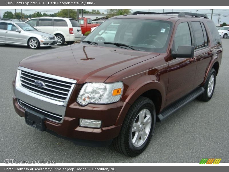 Dark Copper Metallic / Black 2009 Ford Explorer XLT