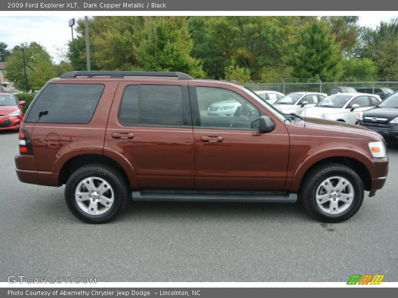 Dark Copper Metallic / Black 2009 Ford Explorer XLT