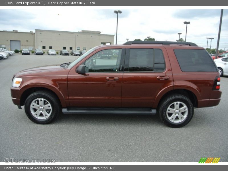 Dark Copper Metallic / Black 2009 Ford Explorer XLT