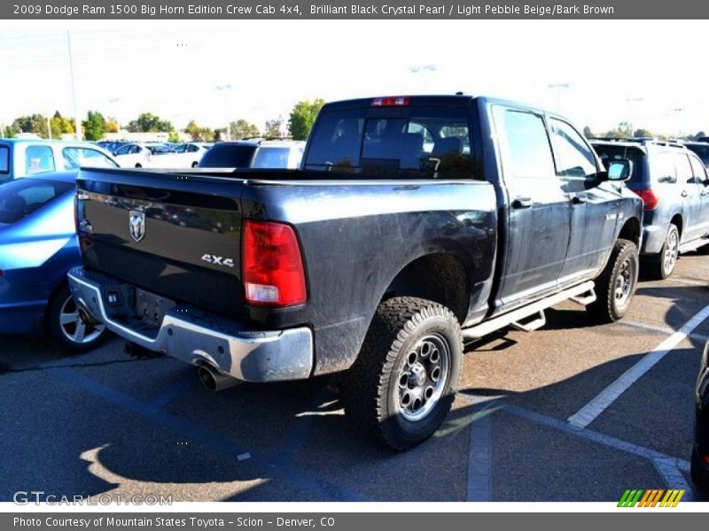 Brilliant Black Crystal Pearl / Light Pebble Beige/Bark Brown 2009 Dodge Ram 1500 Big Horn Edition Crew Cab 4x4
