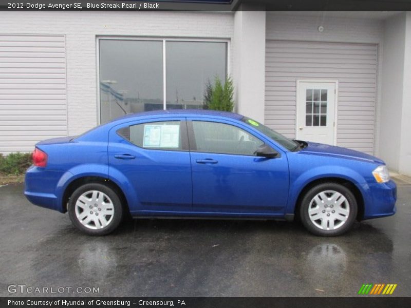 Blue Streak Pearl / Black 2012 Dodge Avenger SE