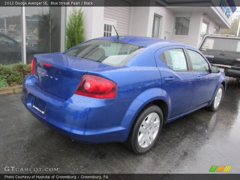 Blue Streak Pearl / Black 2012 Dodge Avenger SE