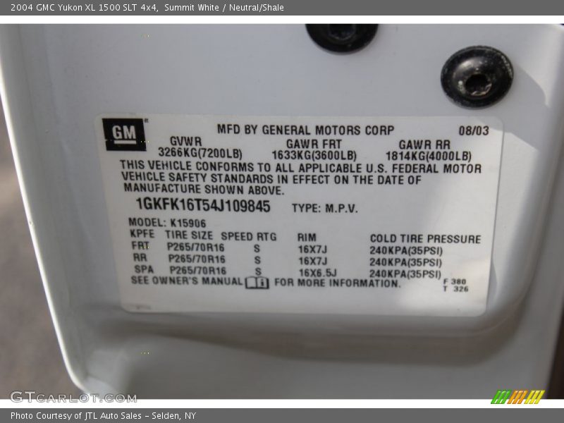 Summit White / Neutral/Shale 2004 GMC Yukon XL 1500 SLT 4x4