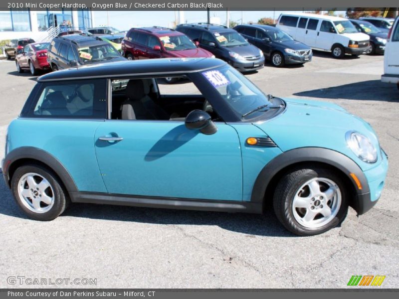 Oxygen Blue / Checkered Carbon Black/Black 2010 Mini Cooper Hardtop