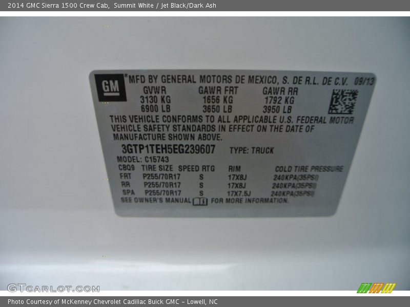 Summit White / Jet Black/Dark Ash 2014 GMC Sierra 1500 Crew Cab