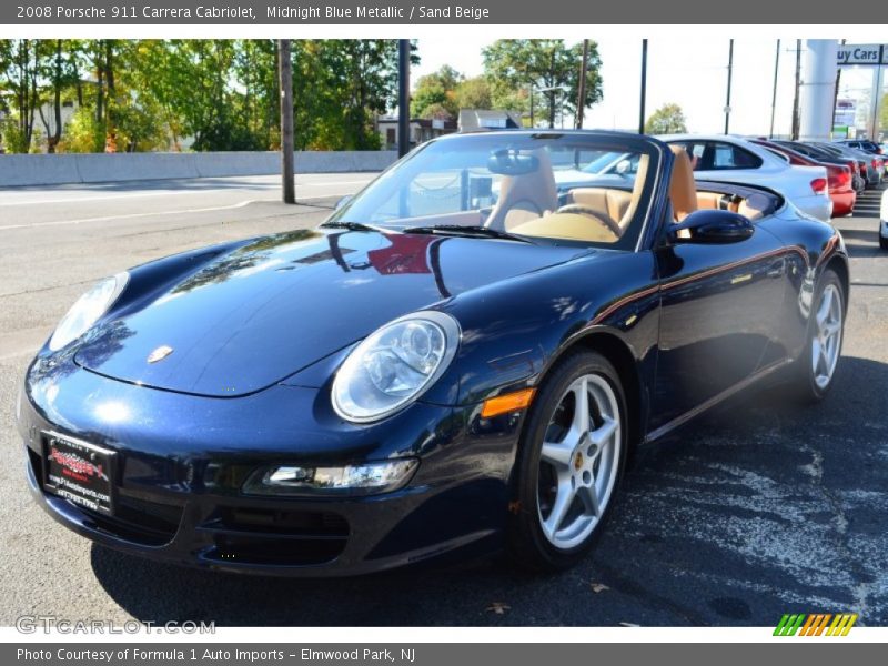 Midnight Blue Metallic / Sand Beige 2008 Porsche 911 Carrera Cabriolet