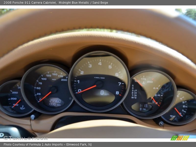 Midnight Blue Metallic / Sand Beige 2008 Porsche 911 Carrera Cabriolet