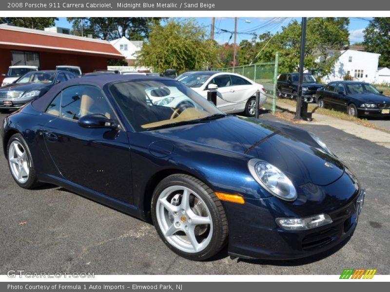 Midnight Blue Metallic / Sand Beige 2008 Porsche 911 Carrera Cabriolet
