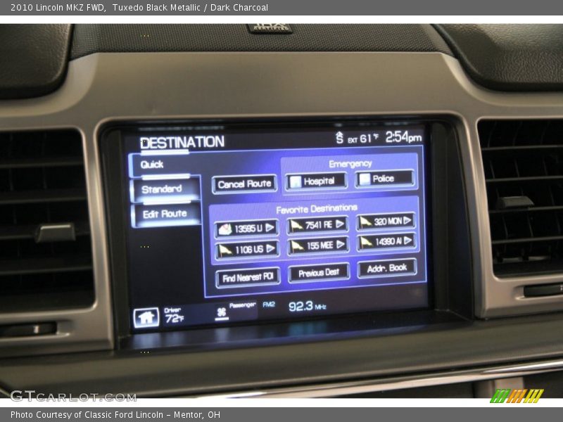 Tuxedo Black Metallic / Dark Charcoal 2010 Lincoln MKZ FWD