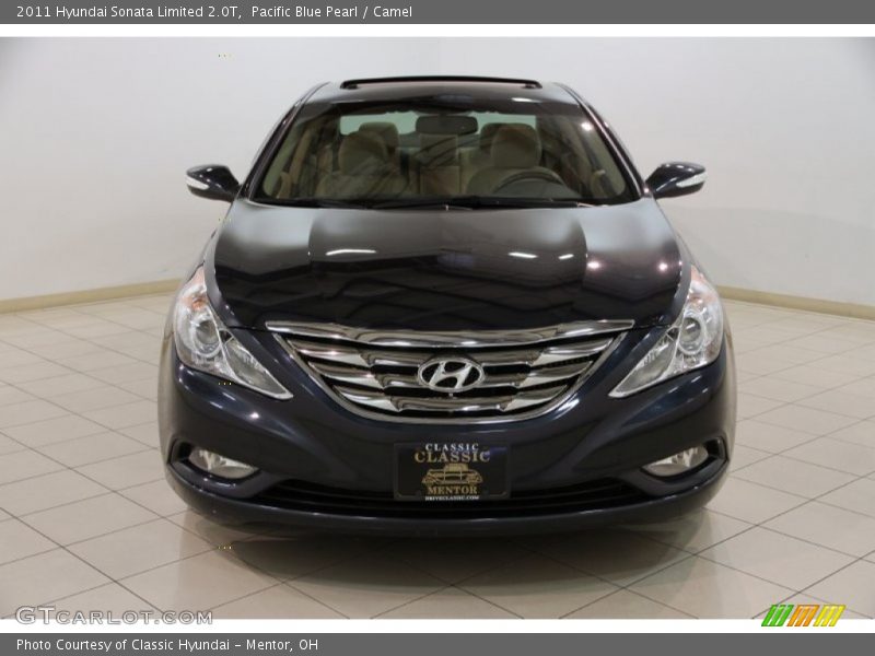 Pacific Blue Pearl / Camel 2011 Hyundai Sonata Limited 2.0T