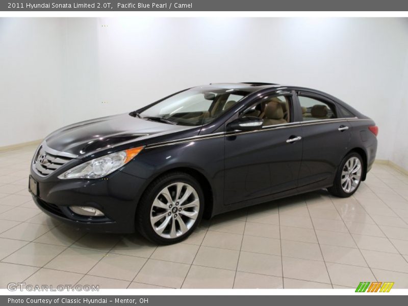 Pacific Blue Pearl / Camel 2011 Hyundai Sonata Limited 2.0T