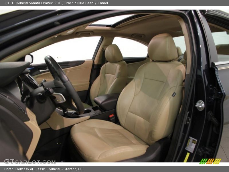 Pacific Blue Pearl / Camel 2011 Hyundai Sonata Limited 2.0T