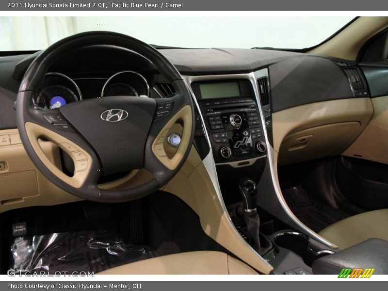 Pacific Blue Pearl / Camel 2011 Hyundai Sonata Limited 2.0T
