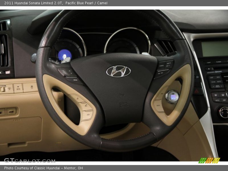 Pacific Blue Pearl / Camel 2011 Hyundai Sonata Limited 2.0T