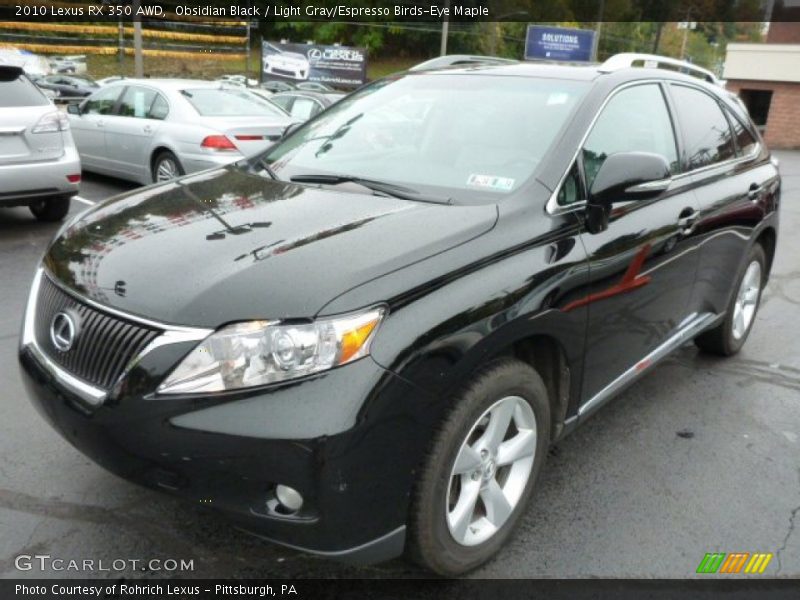 Obsidian Black / Light Gray/Espresso Birds-Eye Maple 2010 Lexus RX 350 AWD