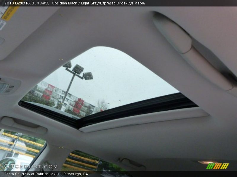 Obsidian Black / Light Gray/Espresso Birds-Eye Maple 2010 Lexus RX 350 AWD