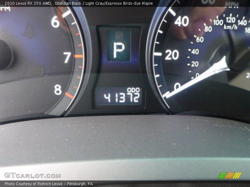 Obsidian Black / Light Gray/Espresso Birds-Eye Maple 2010 Lexus RX 350 AWD
