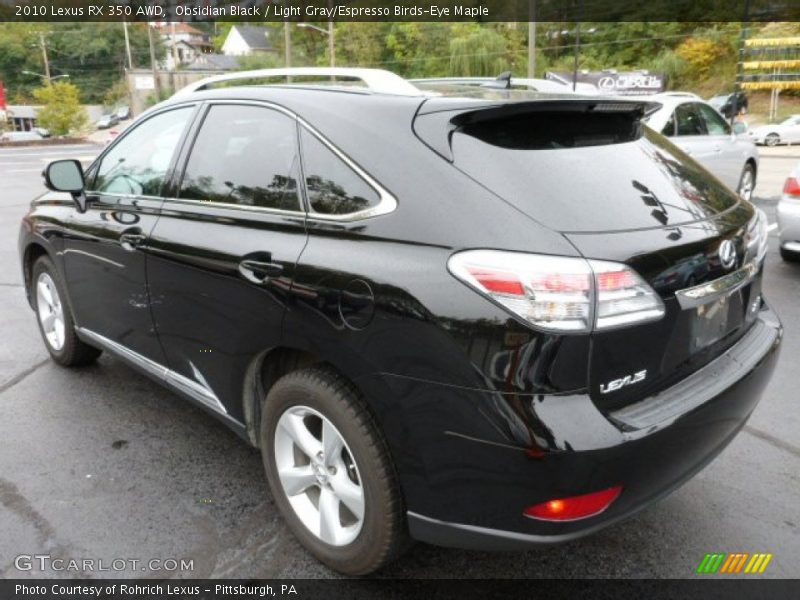 Obsidian Black / Light Gray/Espresso Birds-Eye Maple 2010 Lexus RX 350 AWD