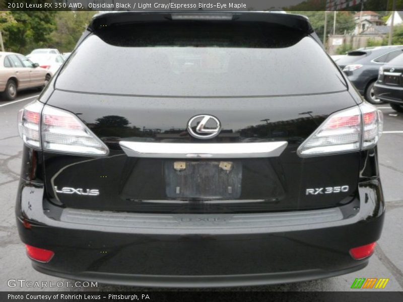 Obsidian Black / Light Gray/Espresso Birds-Eye Maple 2010 Lexus RX 350 AWD