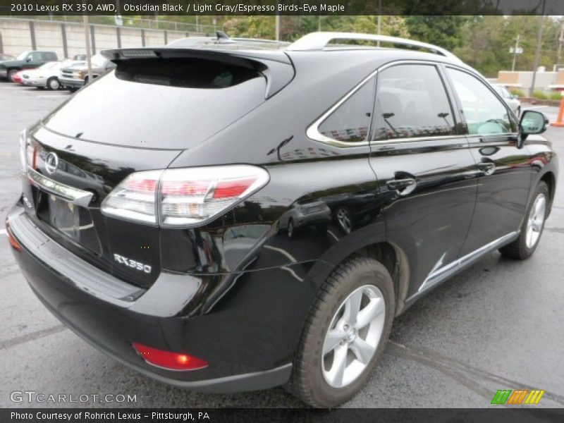 Obsidian Black / Light Gray/Espresso Birds-Eye Maple 2010 Lexus RX 350 AWD