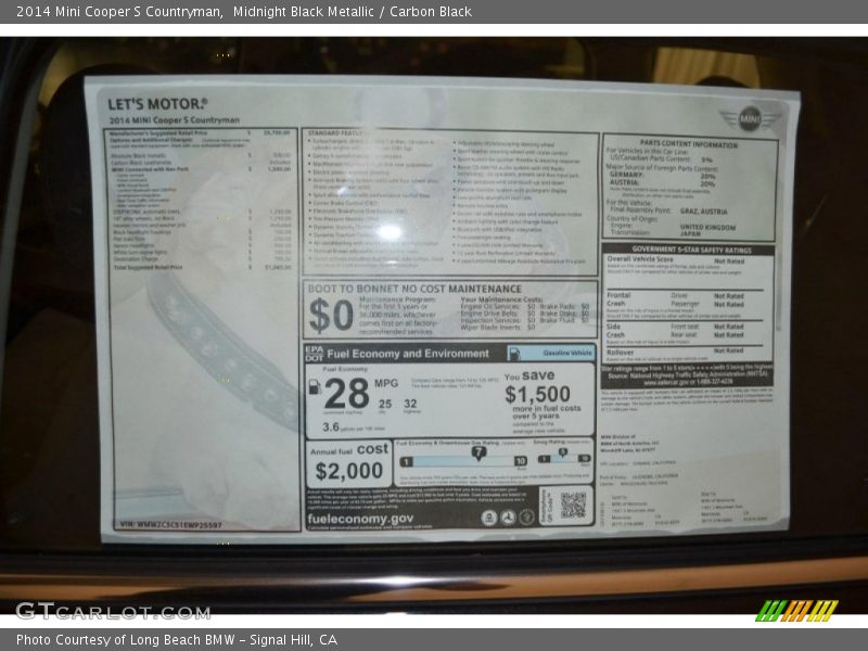 Midnight Black Metallic / Carbon Black 2014 Mini Cooper S Countryman