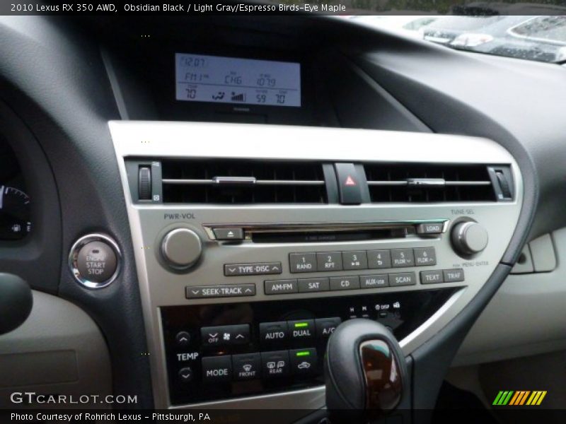 Obsidian Black / Light Gray/Espresso Birds-Eye Maple 2010 Lexus RX 350 AWD