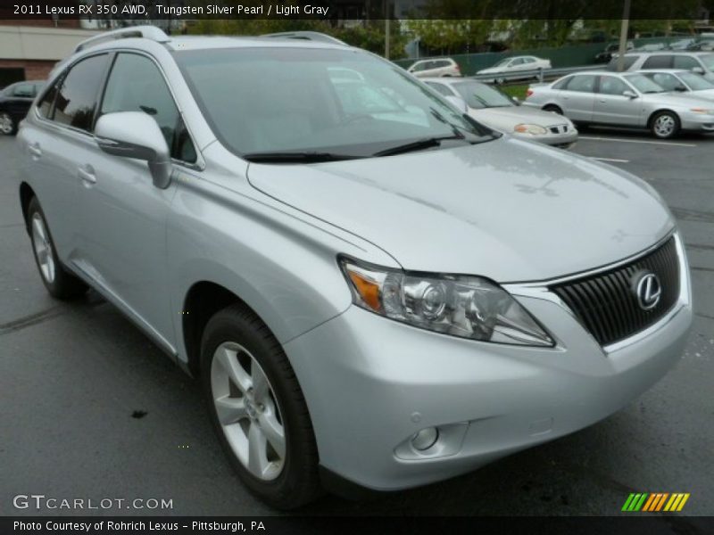 Tungsten Silver Pearl / Light Gray 2011 Lexus RX 350 AWD