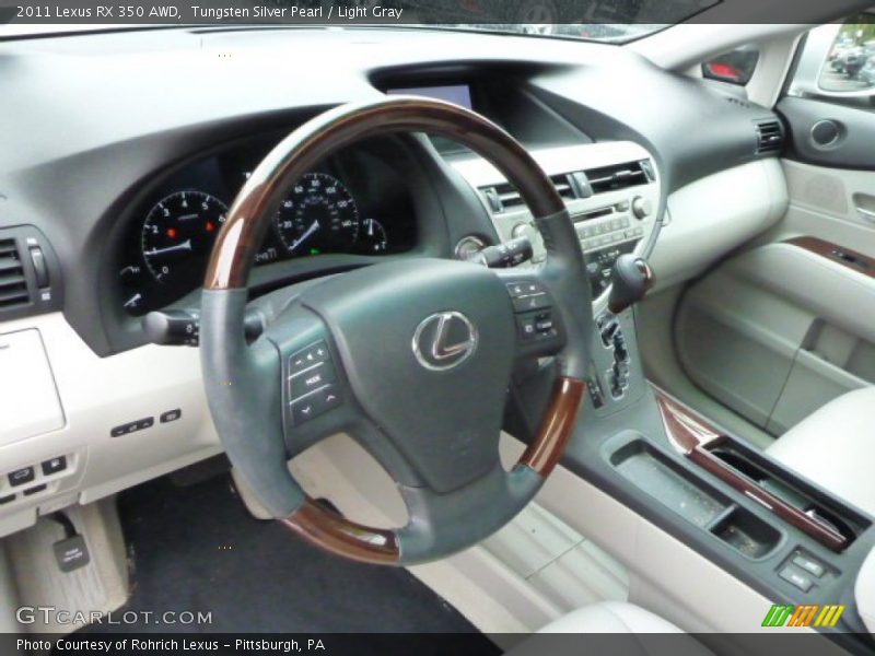 Tungsten Silver Pearl / Light Gray 2011 Lexus RX 350 AWD