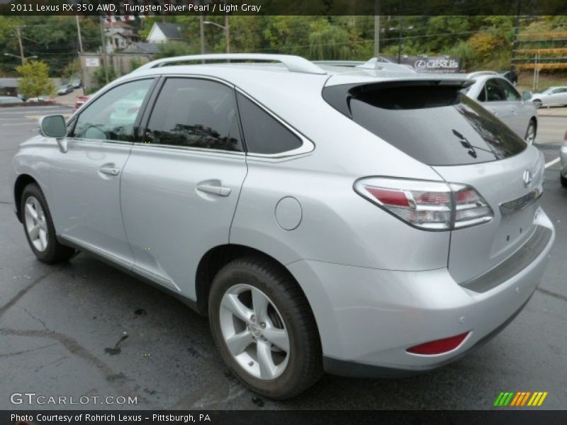 Tungsten Silver Pearl / Light Gray 2011 Lexus RX 350 AWD