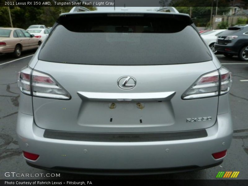 Tungsten Silver Pearl / Light Gray 2011 Lexus RX 350 AWD
