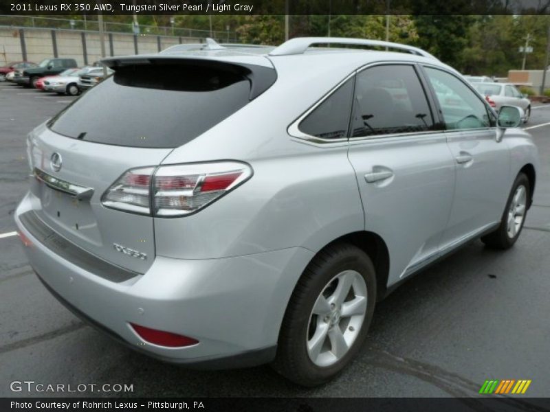 Tungsten Silver Pearl / Light Gray 2011 Lexus RX 350 AWD