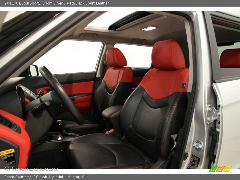 Bright Silver / Red/Black Sport Leather 2011 Kia Soul Sport