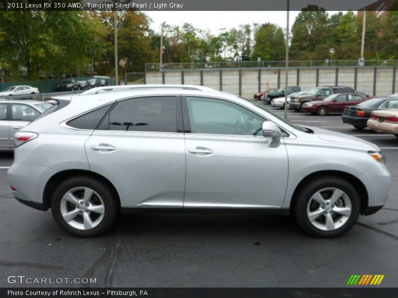Tungsten Silver Pearl / Light Gray 2011 Lexus RX 350 AWD