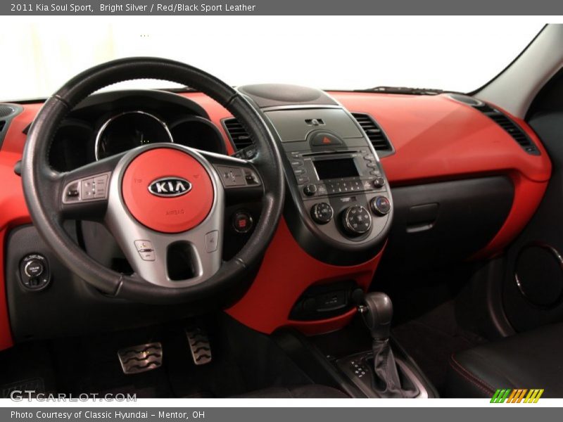 Bright Silver / Red/Black Sport Leather 2011 Kia Soul Sport