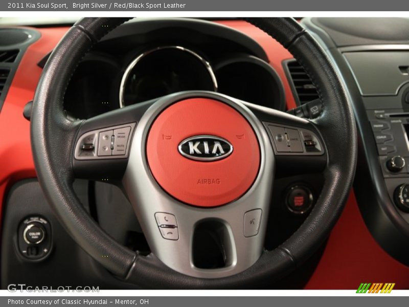 Bright Silver / Red/Black Sport Leather 2011 Kia Soul Sport
