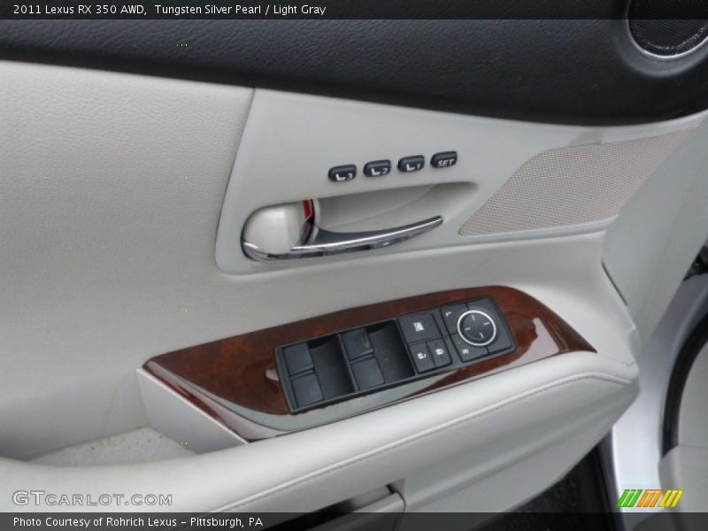 Tungsten Silver Pearl / Light Gray 2011 Lexus RX 350 AWD