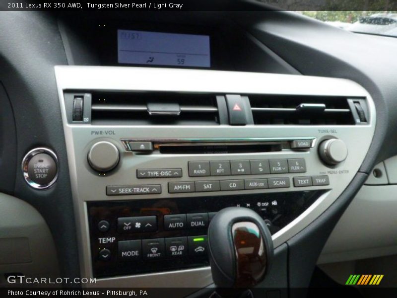 Tungsten Silver Pearl / Light Gray 2011 Lexus RX 350 AWD