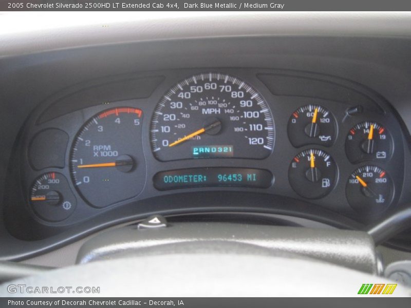 Dark Blue Metallic / Medium Gray 2005 Chevrolet Silverado 2500HD LT Extended Cab 4x4