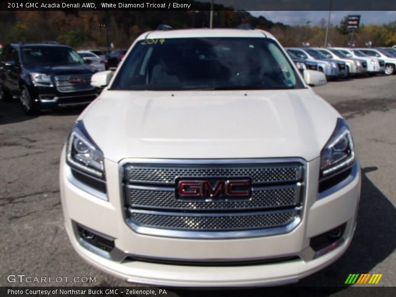 White Diamond Tricoat / Ebony 2014 GMC Acadia Denali AWD