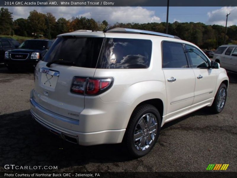 White Diamond Tricoat / Ebony 2014 GMC Acadia Denali AWD
