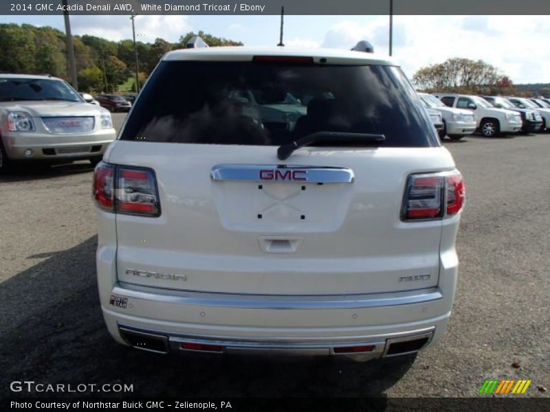 White Diamond Tricoat / Ebony 2014 GMC Acadia Denali AWD
